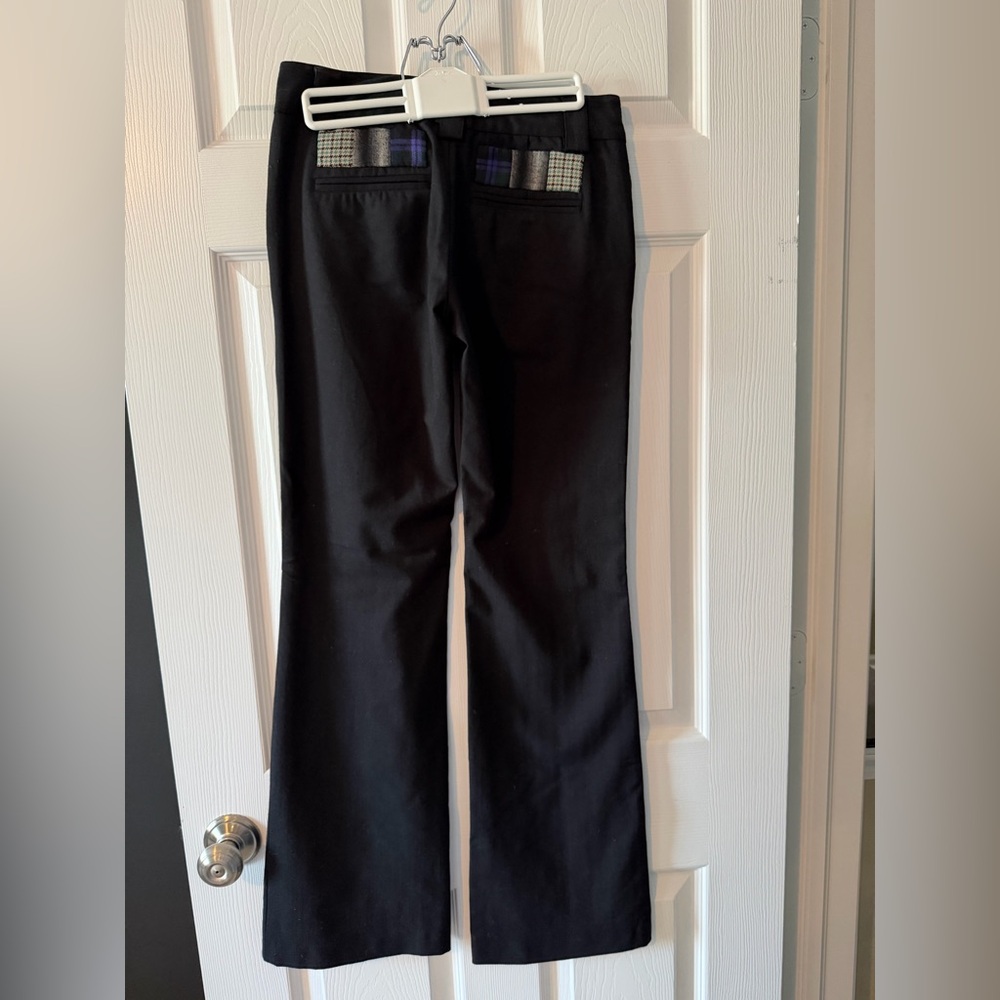 L.A.M.B Black Pants with Plaid Mix Pocket Detail